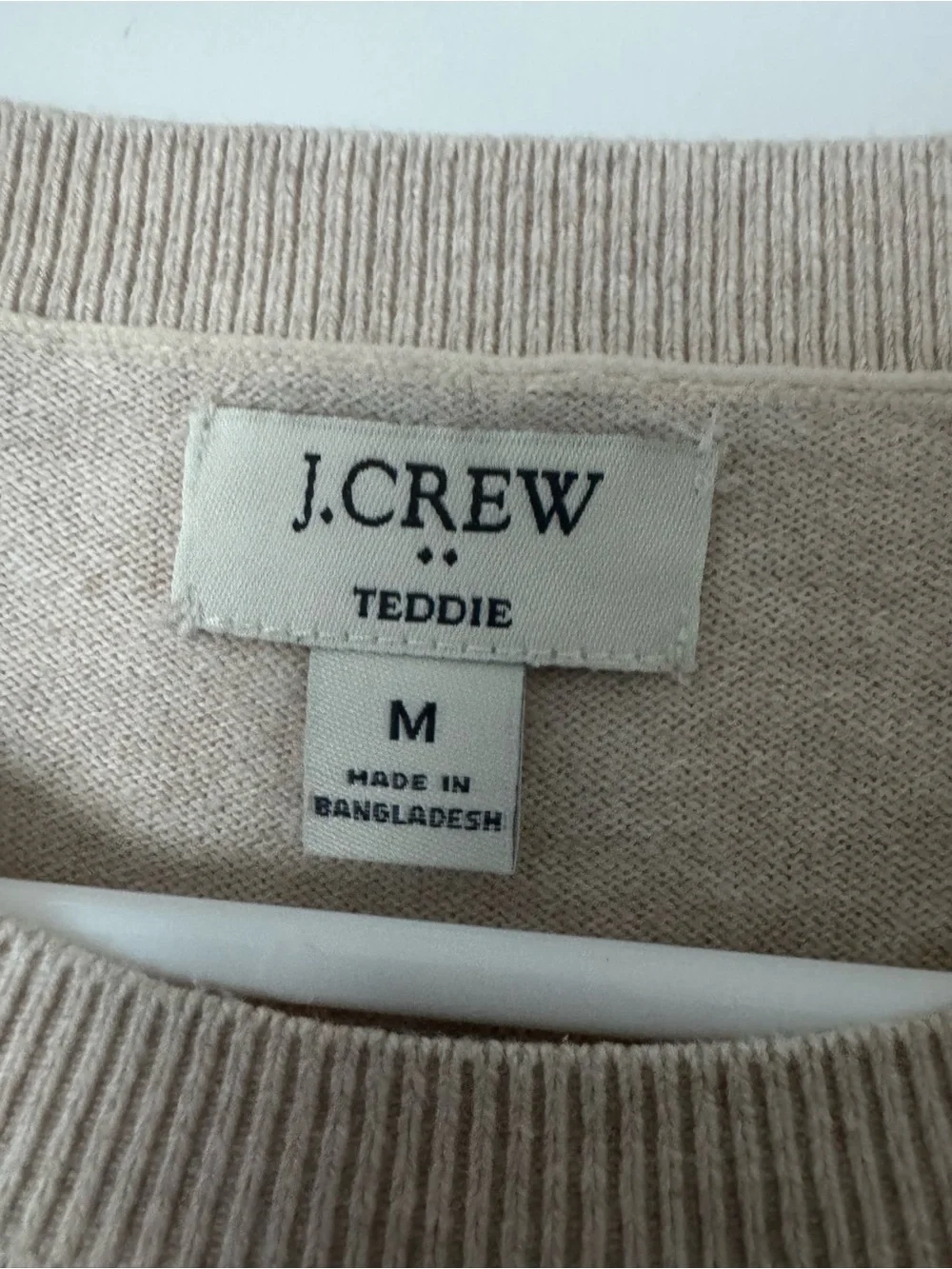 J. Crew Beige Crewneck Sweater with Red & Blue Lobster